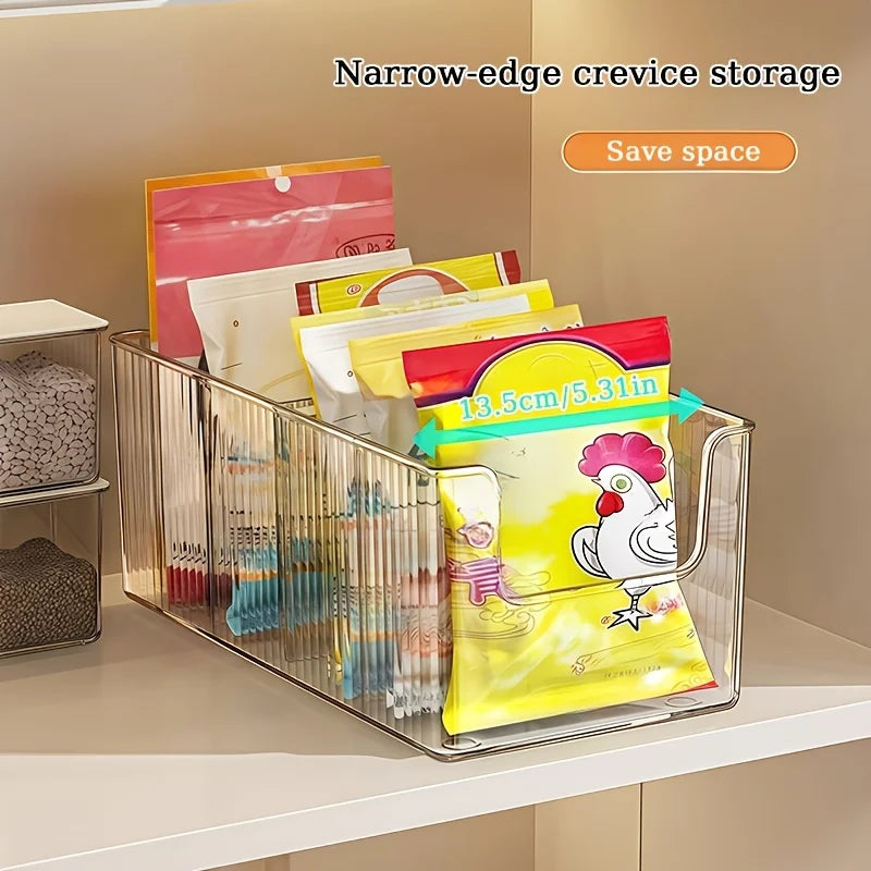 Clear Acrylic Pantry Storage Bin with Removable Dividers