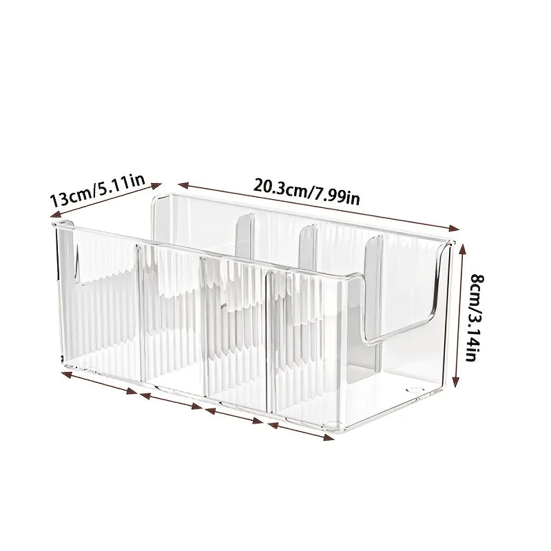 Clear Acrylic Pantry Storage Bin with Removable Dividers