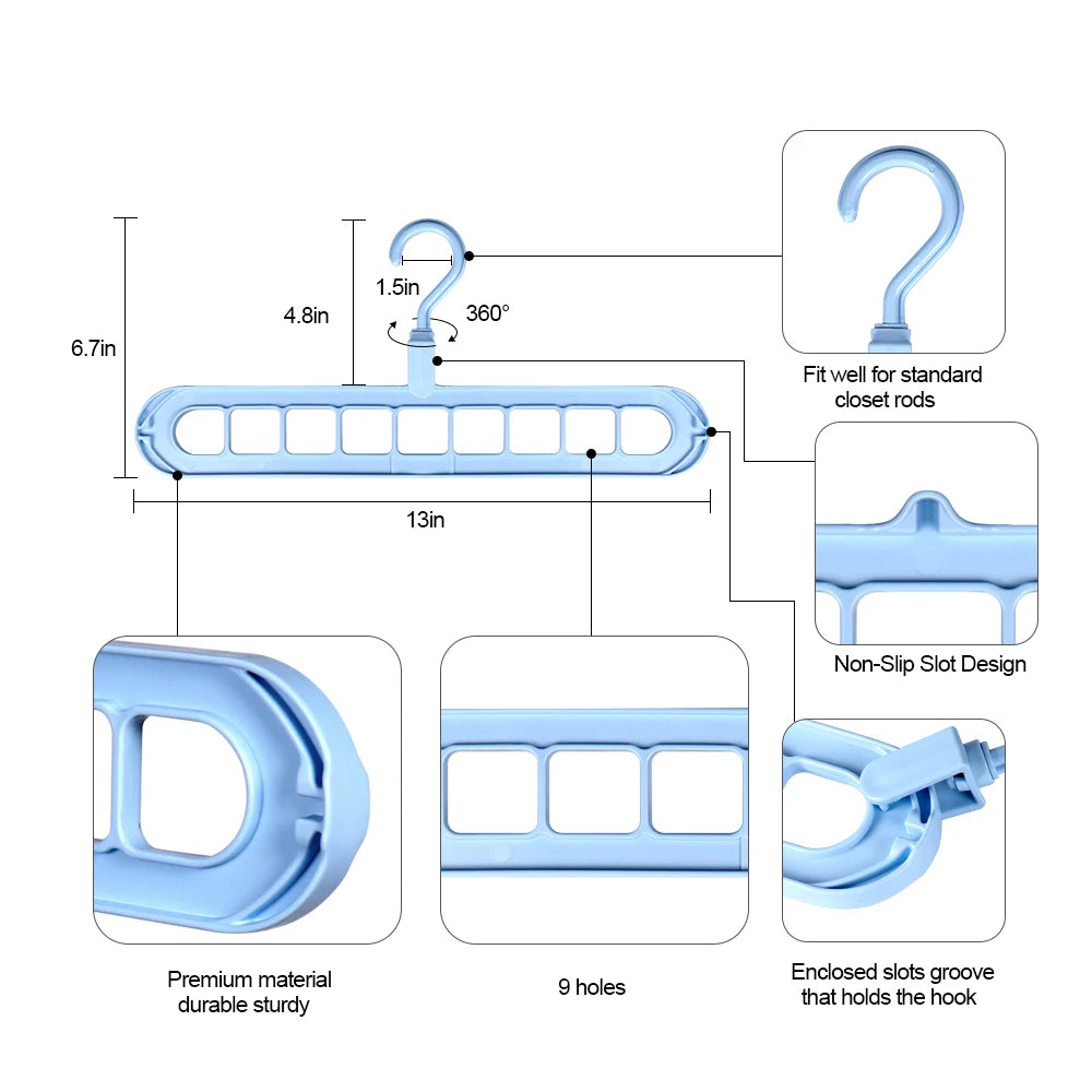 9-Slot Space-Saving Scarf & Accessory Hanger