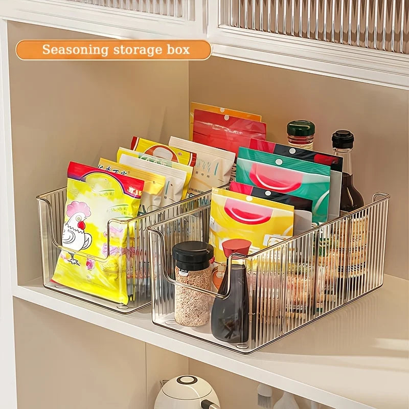 Clear Acrylic Pantry Storage Bin with Removable Dividers