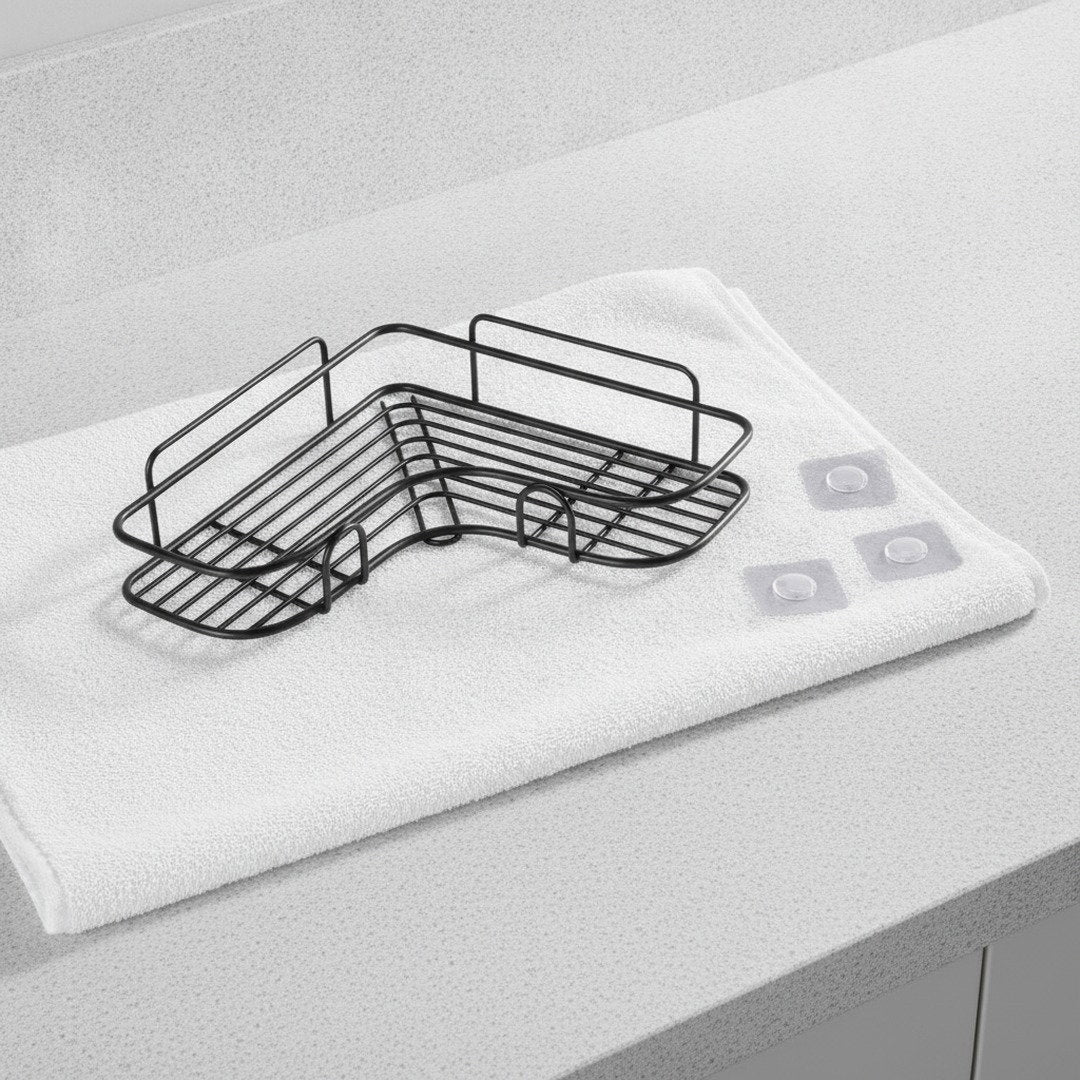 Tidyrow 2-Tier Corner Shower Shelf – No-Drill Adhesive Caddy, Rustproof