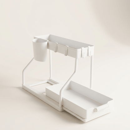 Tidyrow Under-Sink Organiser – 2-Tier Rack with Pull-Out Drawer for Kitchen & Bathroom