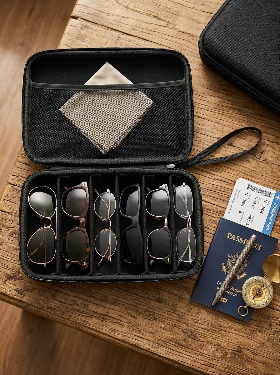Tidyrow Multi-Compartment Hard-Shell Sunglasses Case
