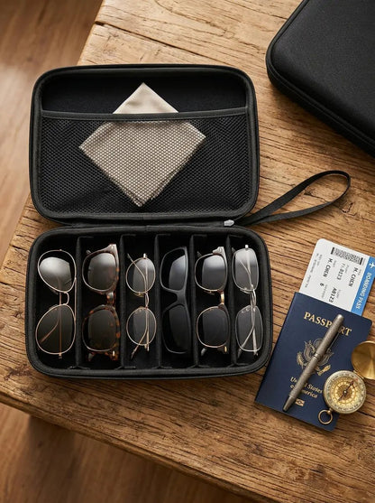 Tidyrow Multi-Compartment Hard-Shell Sunglasses Case