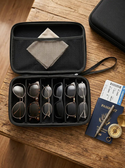 Tidyrow Multi-Compartment Hard-Shell Sunglasses Case