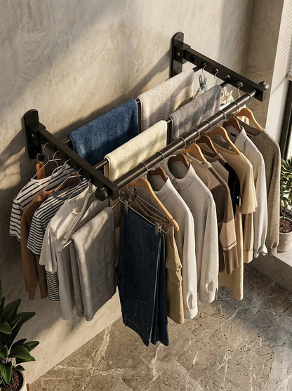 Tidyrow No-Drill Foldable Wall-Mounted Clothes Drying Rack