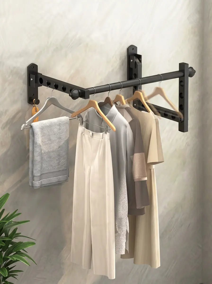 Tidyrow No-Drill Foldable Wall-Mounted Clothes Drying Rack