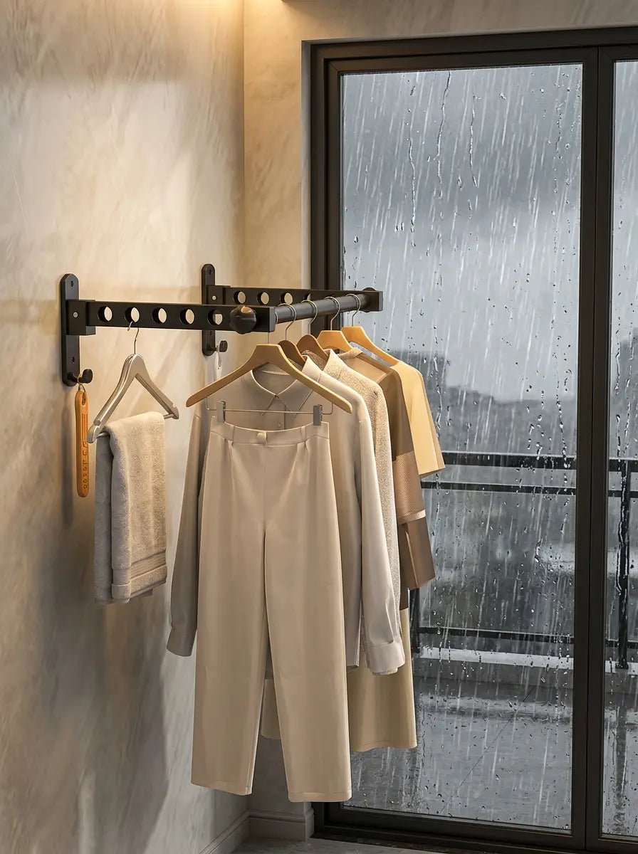 Tidyrow No-Drill Foldable Wall-Mounted Clothes Drying Rack