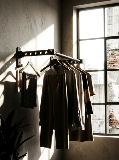 Tidyrow No-Drill Foldable Wall-Mounted Clothes Drying Rack