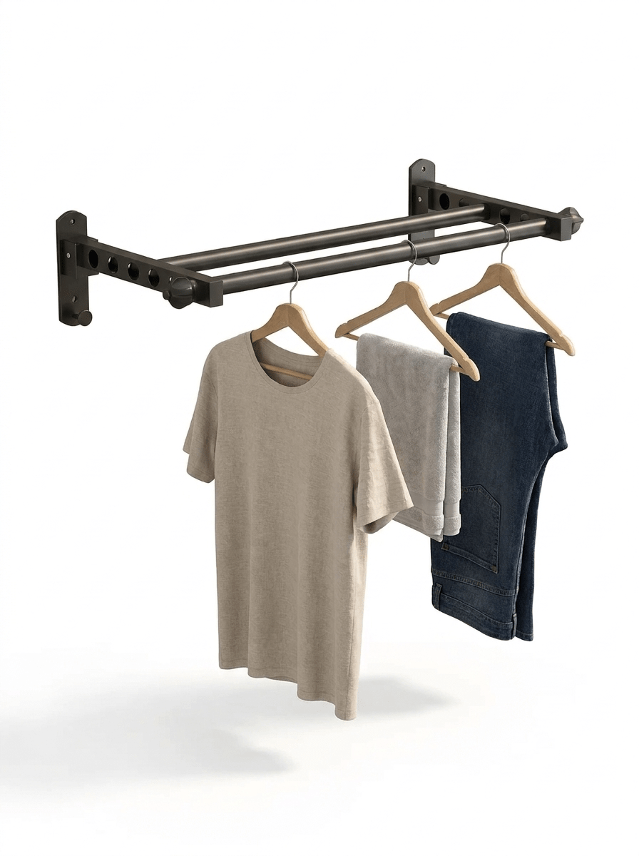 Tidyrow No-Drill Foldable Wall-Mounted Clothes Drying Rack