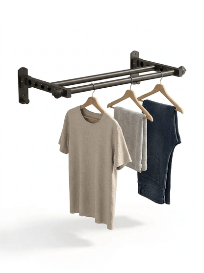 Tidyrow No-Drill Foldable Wall-Mounted Clothes Drying Rack